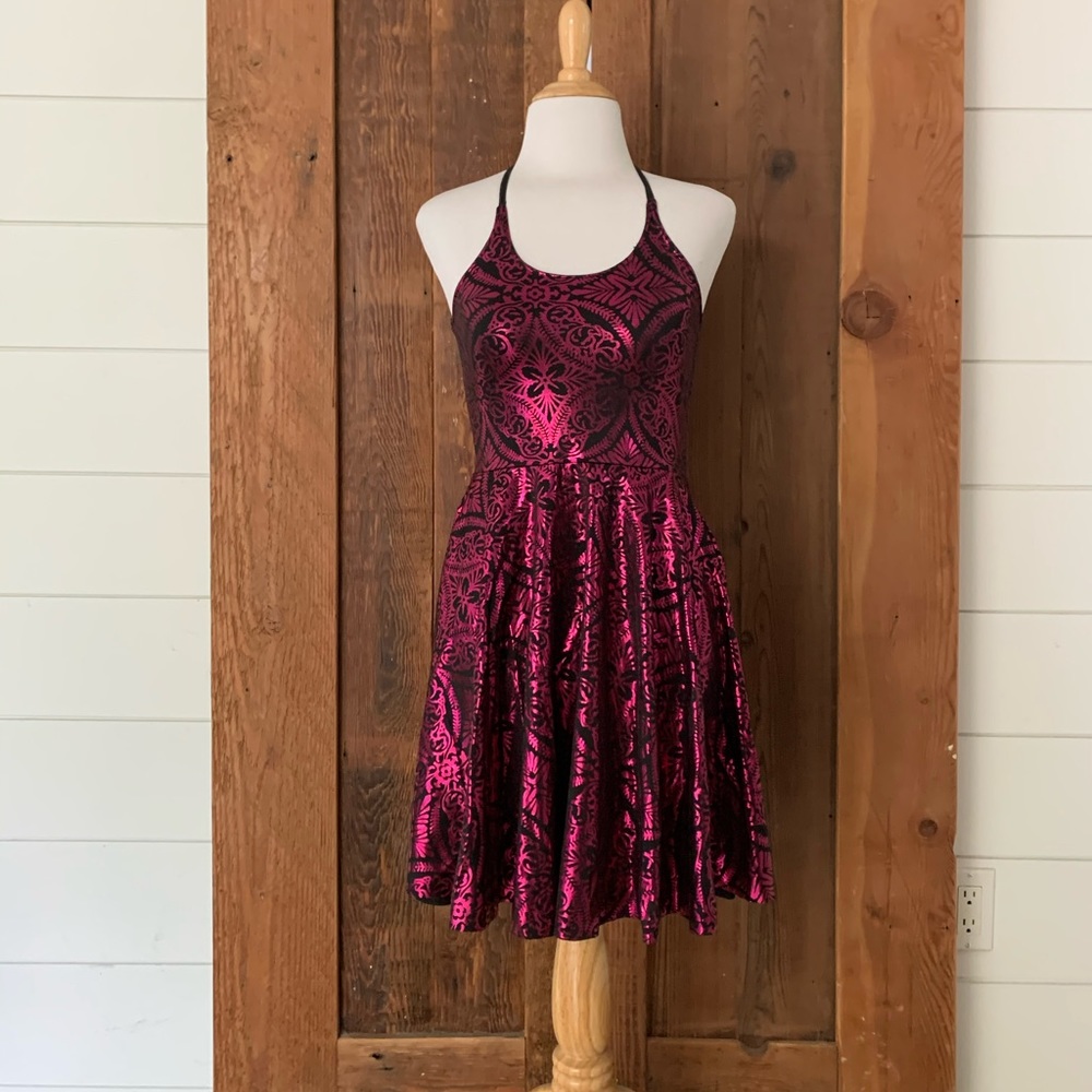 BLACKMILK Geometric Floral Pink Reversible Dress
